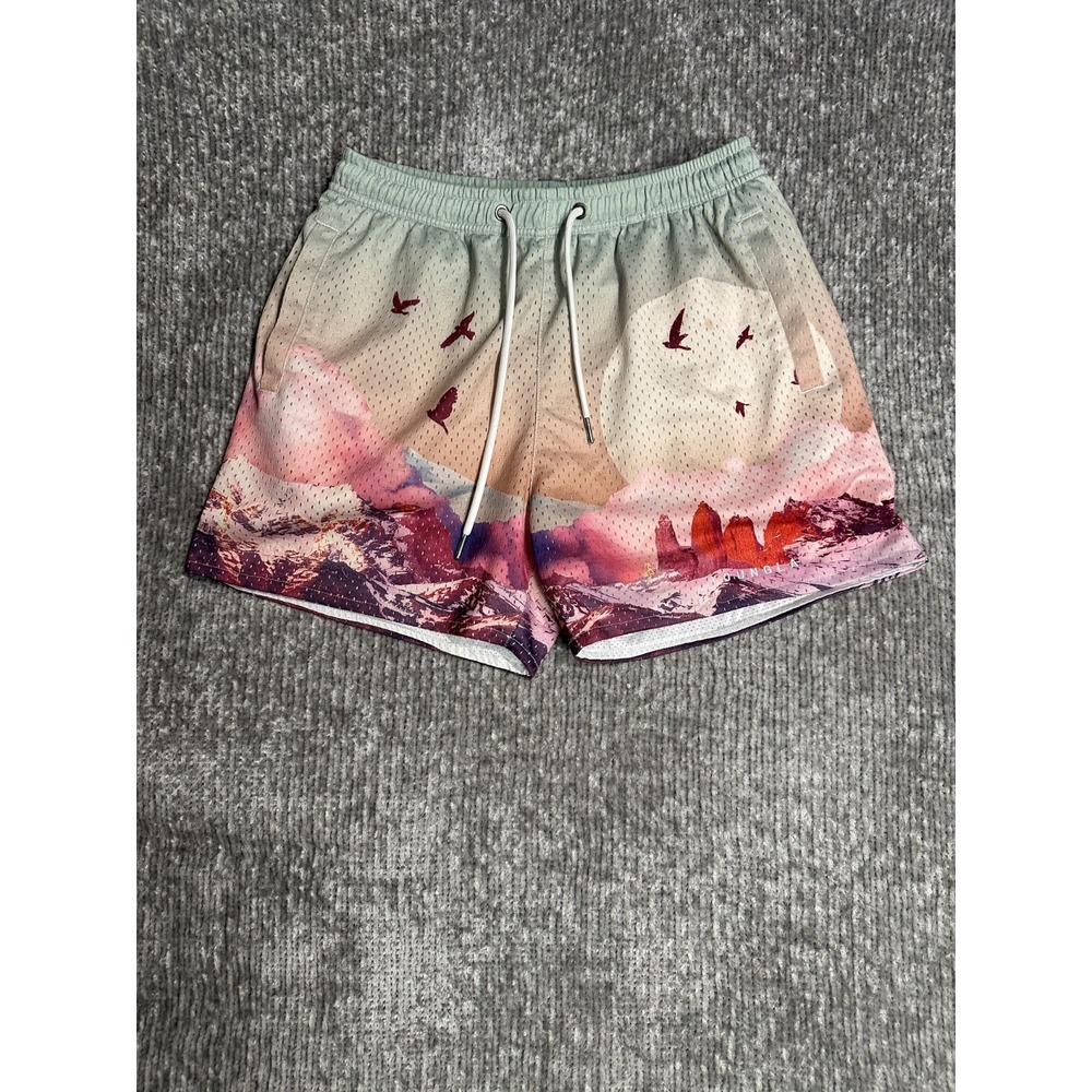 YoungLa Graphic Mesh Shorts Men's Small Drawstring Gym Athletic